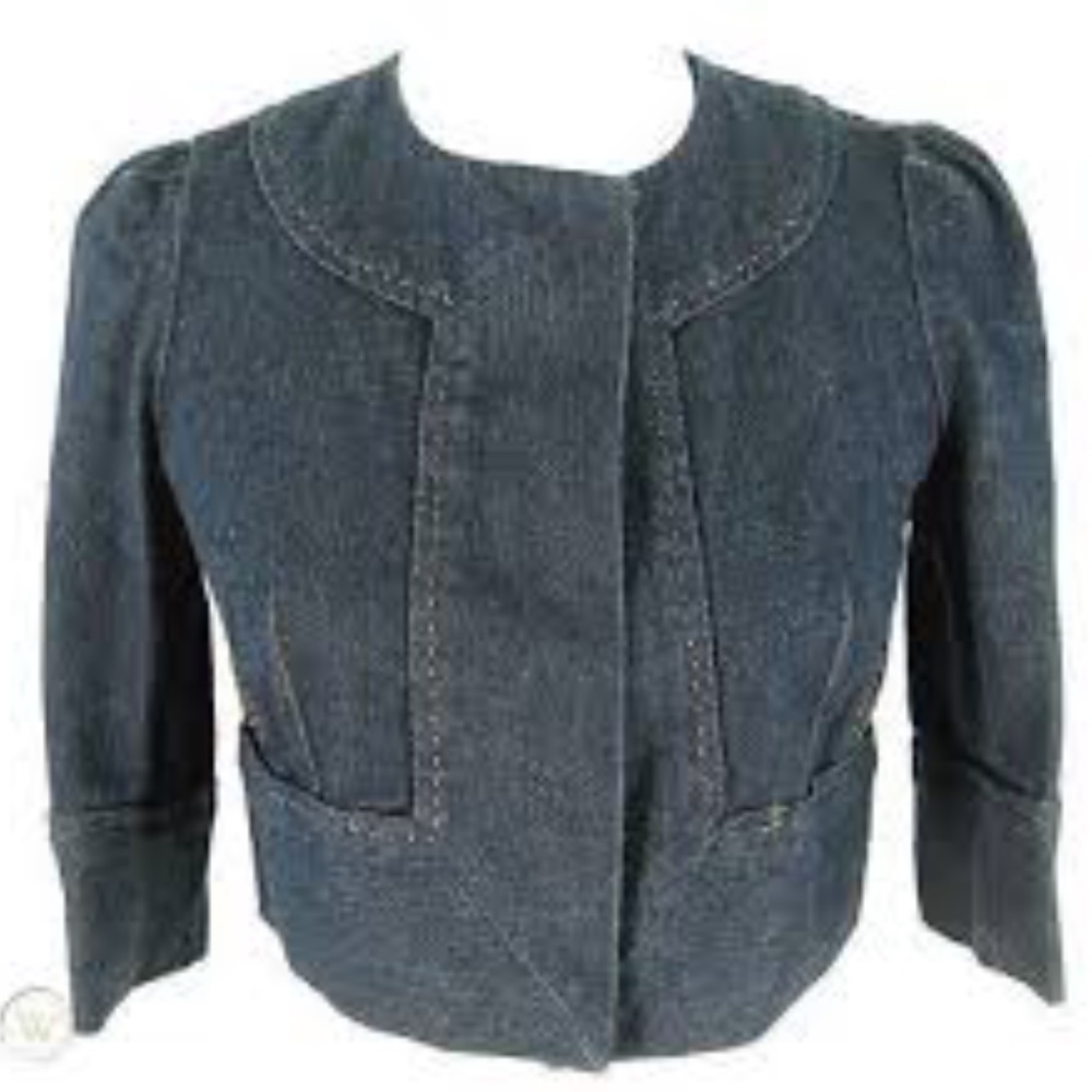 Diane Von Furstenberg Cropped Bolero Denim Jacket